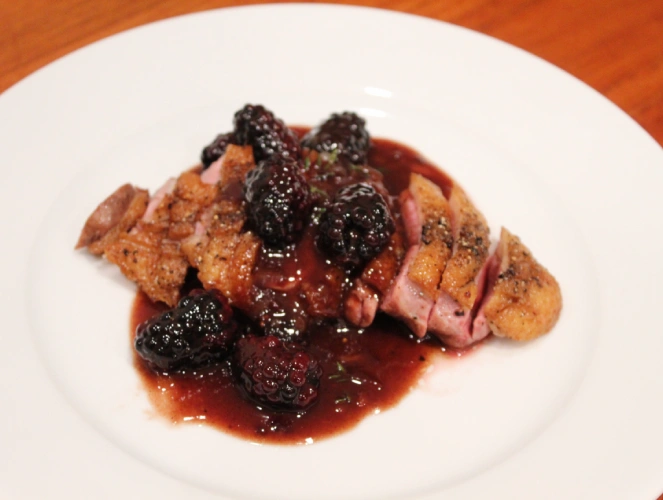 Pan-Seared Duck Breast with Blackberry Cognac Sauce